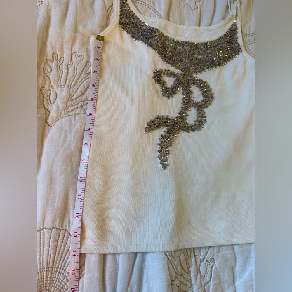 Embellished White Tank Top - Picture 6 of 11